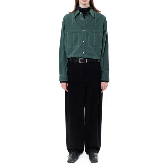 BESLOW COTTON STITCHED MILITARY SHIRT