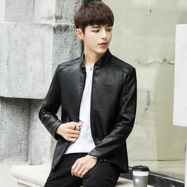 金盾 薄外套机车服潮流韩版休闲百搭薄款修身立领夹克 男款