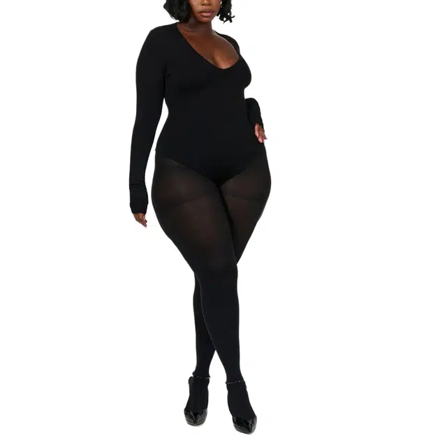 NAKED WARDROBE Sculpt V-Neck Bodysuit Curve