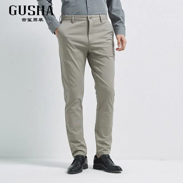 古鲨 时尚亲肤简约舒适百搭休闲裤 男款