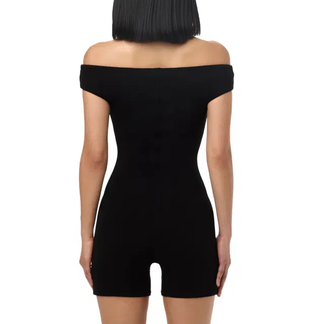 NAKED WARDROBE Off-Shoulder Romper Smooth