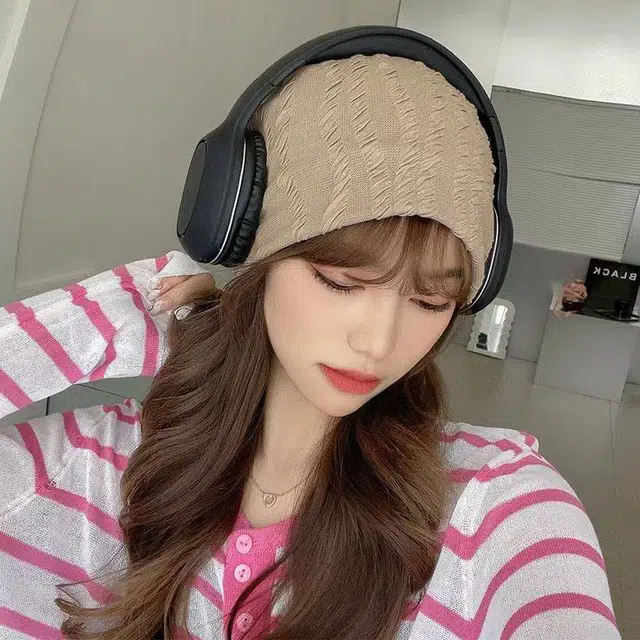 恩僾德 复古冷淡风百搭韩国小众大头围包头冷 涤纶 帽子 男女同款情侣款