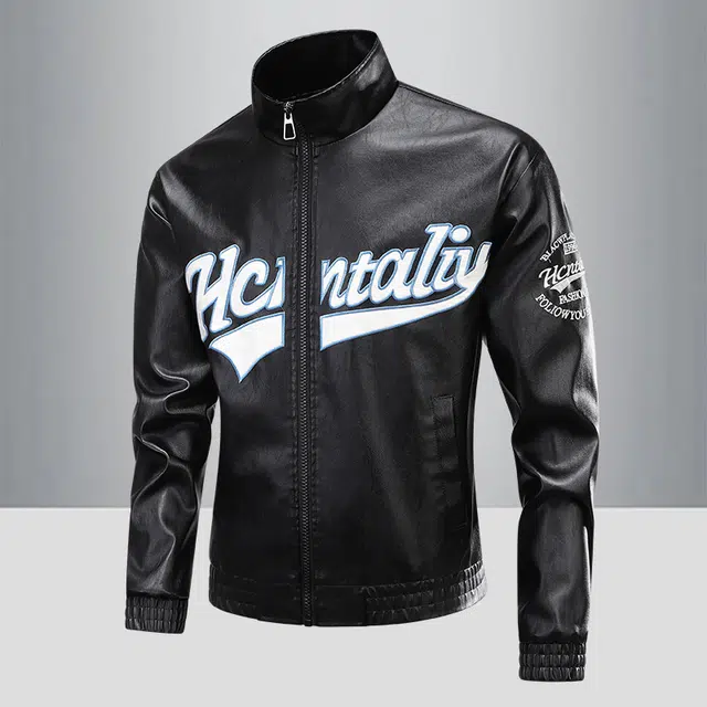 金盾 春秋季机车服时尚潮流刺绣立领夹克外套 男款