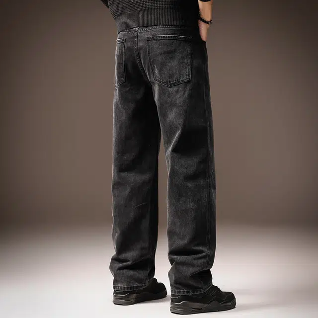 贵色 美式潮流复古高街直筒垂感阔腿休闲宽松牛仔裤 男女同款