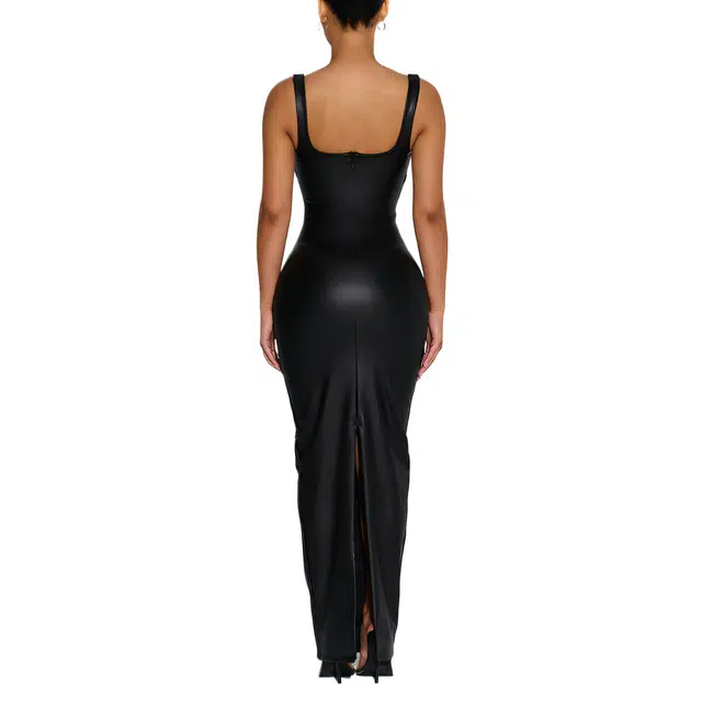 NAKED WARDROBE Tank Maxi Dress Vegan Leather