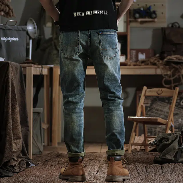 遨宇 经典美式潮牌潮流经秋季修身休闲户外百搭直筒牛仔裤 男款