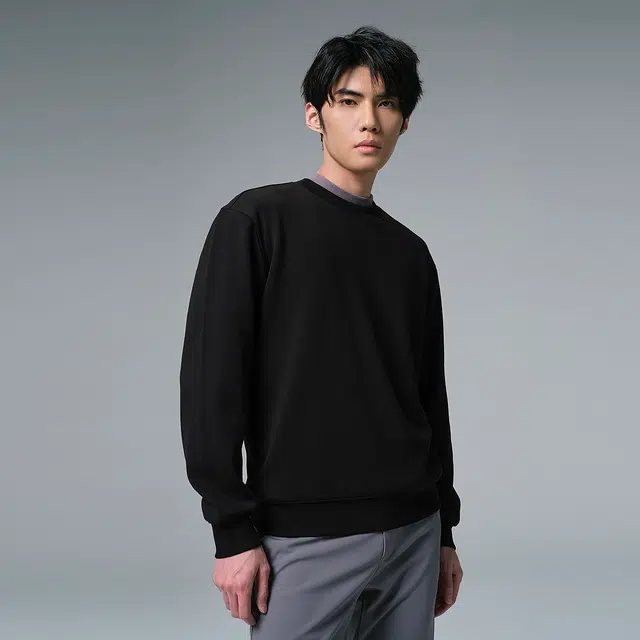 利郎 都市休闲远红外发热加绒内里保暖打底衫商务休闲圆领质感冬季卫衣 男款