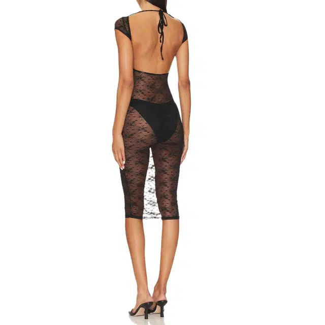 SUPERDOWN Laila Sheer Midi Dress