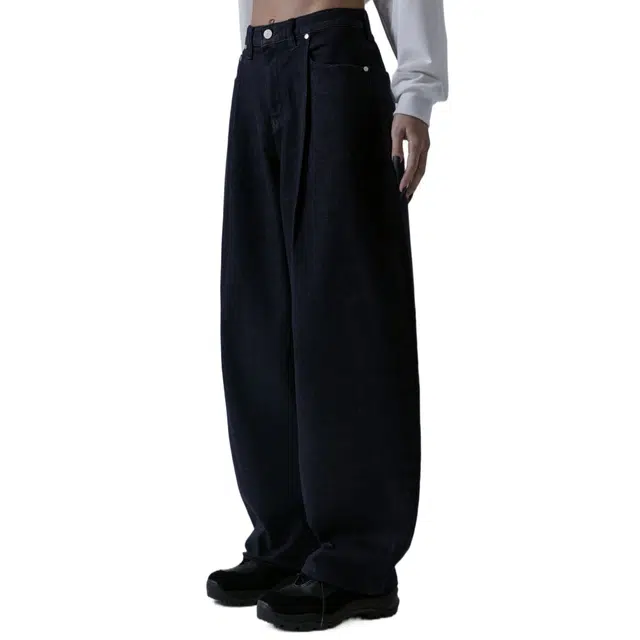 TREEMINGBIRD One Button Denim Set-up Pants