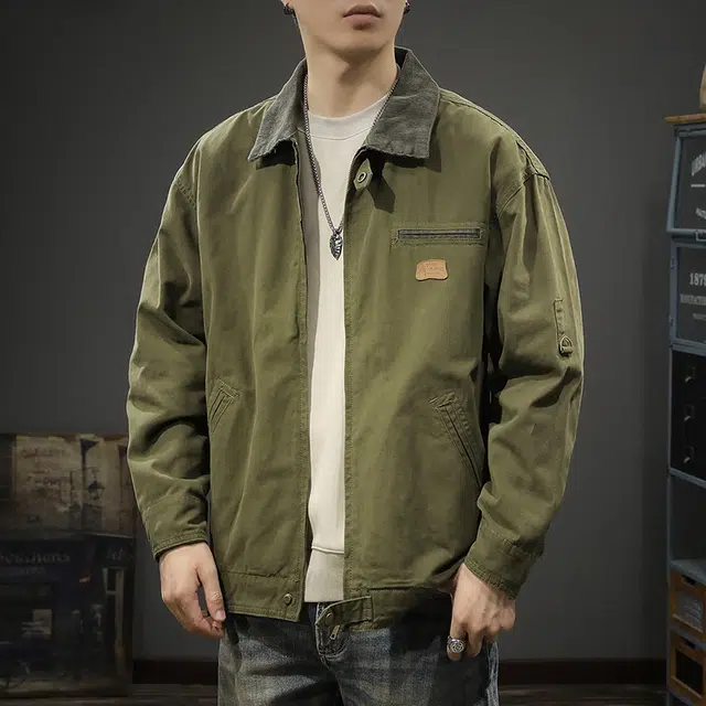 前进牛 美式经典复古潮牌高街痞帅抗皱工装潮流硬汉高级感牛仔外套 男款