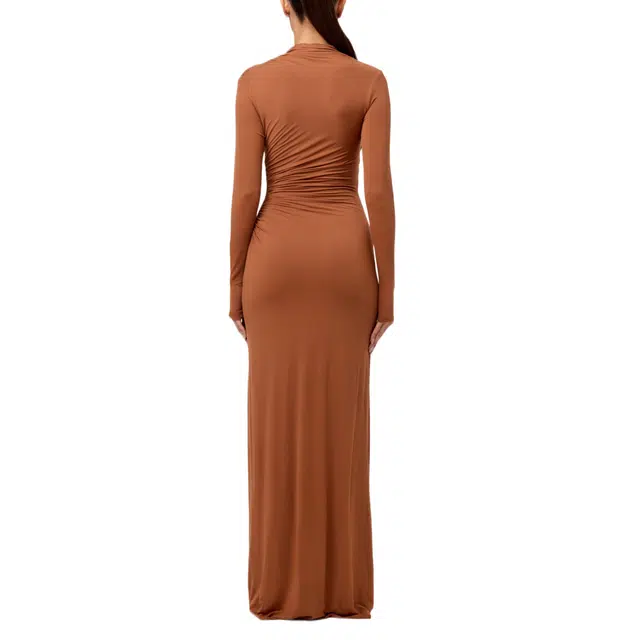 NAKED WARDROBE Overlay Ruched Maxi Dress MicroModal