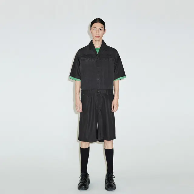 速写 拼接短袖休闲连体衣 男女同款