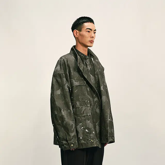 速写 休闲立领宽松时尚夹克 男款