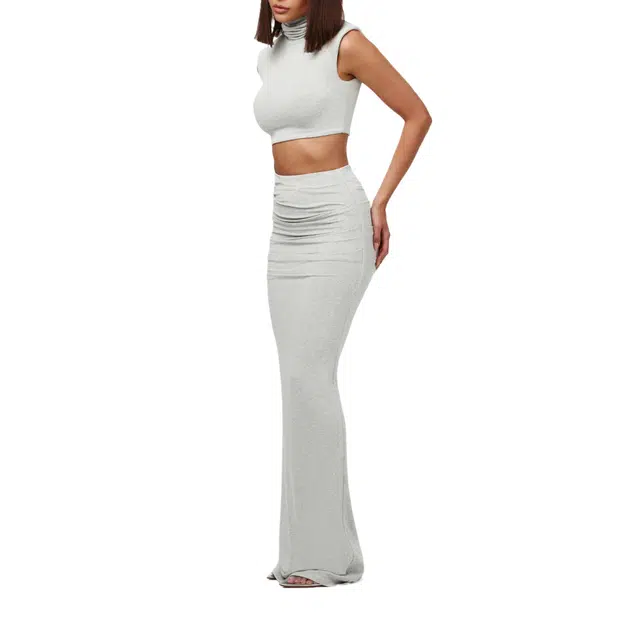 NAKED WARDROBE Turtleneck Sleeveless Crop Top NW