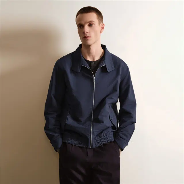 佐丹奴 纯色立领梭织哈灵顿外套夹克 男款