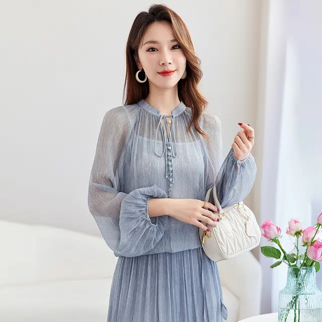 水墨佳人 真丝顺纡上衣 女款