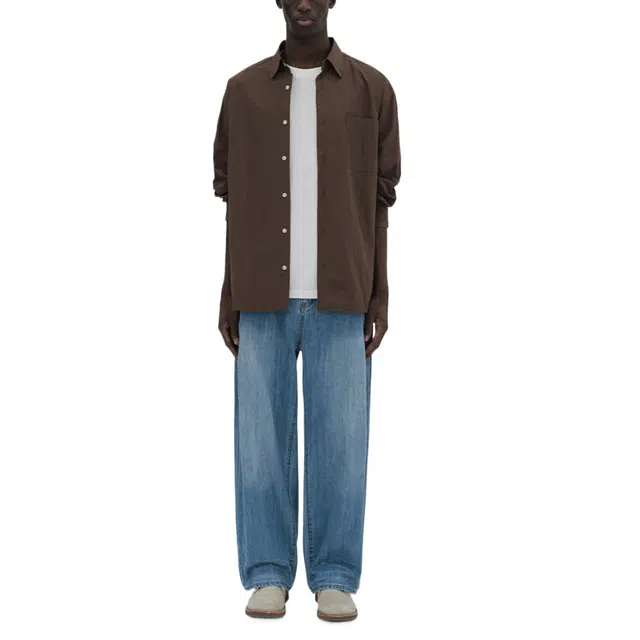 BESLOW DEEP ONE TUCK FADED JEANS