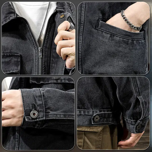 前进牛 美式休闲经典覆潮牌复古做旧水洗潮流高街嘻哈街头百搭宽松潮牌工装夹克牛仔外套 男女同款