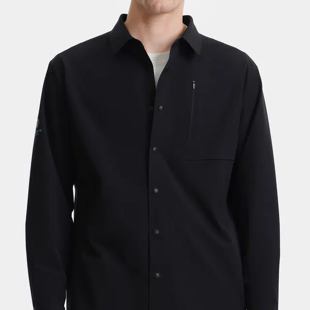 比音勒芬 休闲户外通勤字母印花微廓长袖衬衫 男款