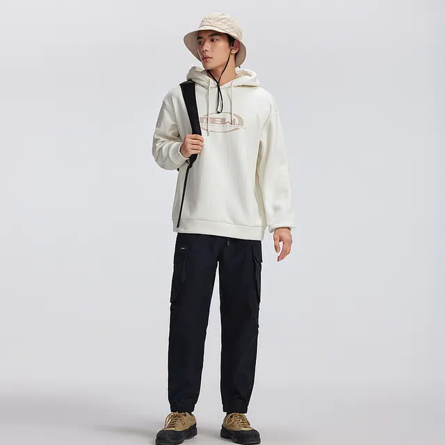 美特斯邦威 连帽彩色印花加绒卫衣 男女同款