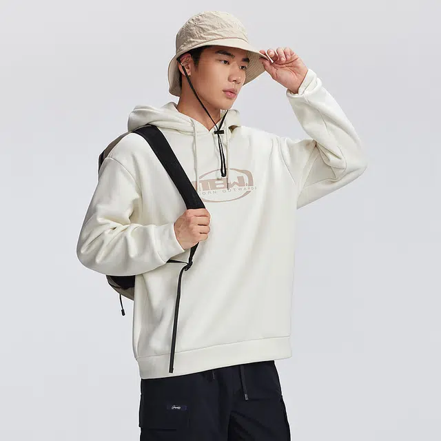 美特斯邦威 连帽彩色印花加绒卫衣 男女同款