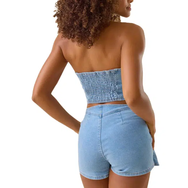ALTAR'D STATE Romper Sam Denim