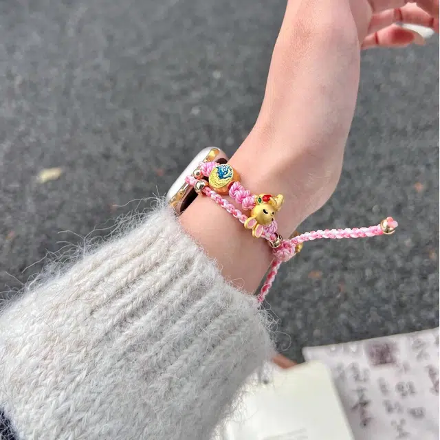 娜壳露露 苹果适用 手表表带 串绳材质 招财纳福表带男女通用