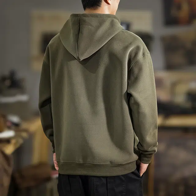 遨宇 美式休闲复古经典连帽极简风口袋设计百搭户外套头外套卫衣 男款