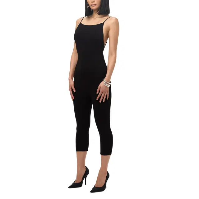 NAKED WARDROBE Open Back Cropped Jumpsuit Smooth