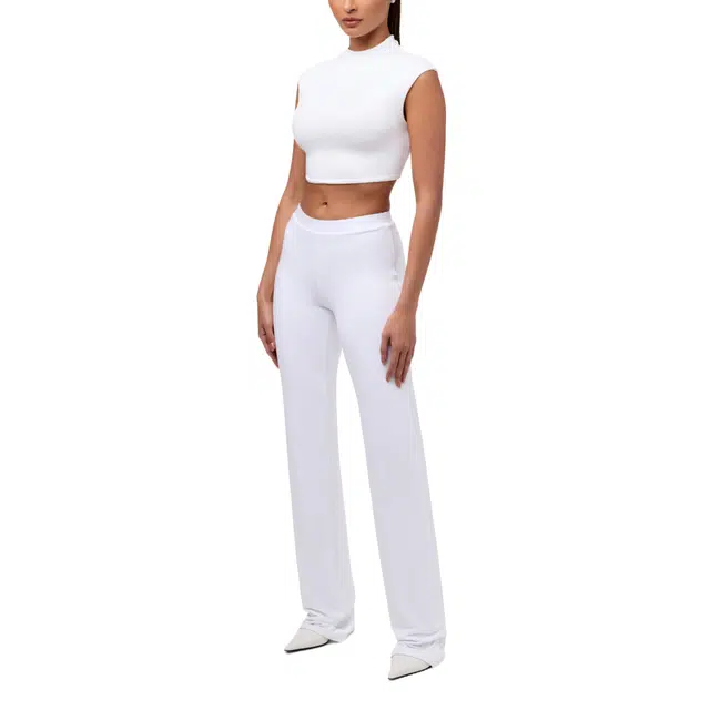 NAKED WARDROBE Cap Sleeve Crop Top Smooth