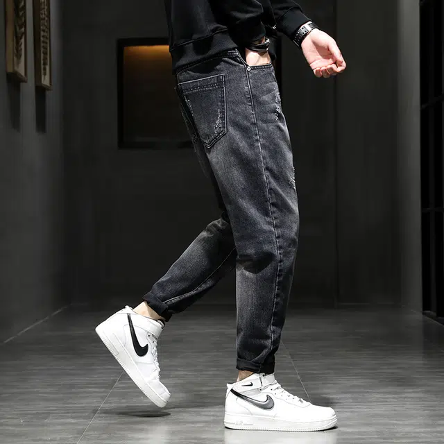 金盾 哈伦潮流日系宽松直筒牛仔裤 男款