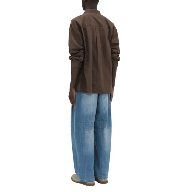 BESLOW DEEP ONE TUCK FADED JEANS