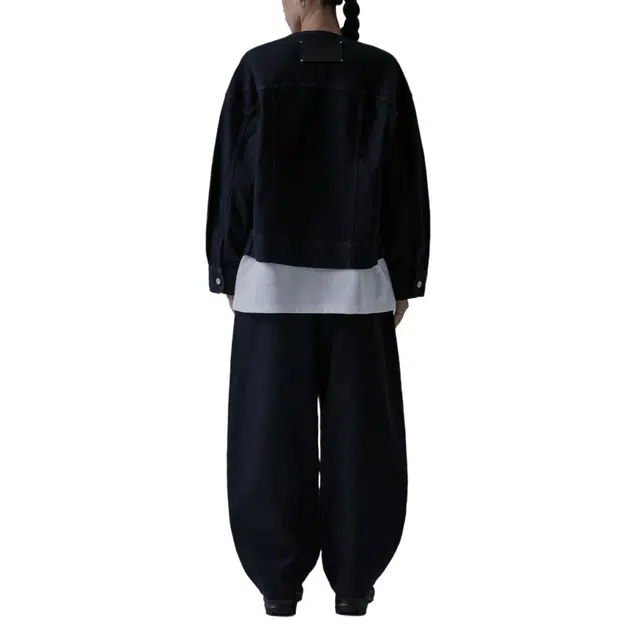 TREEMINGBIRD One Button Denim Set-up Pants