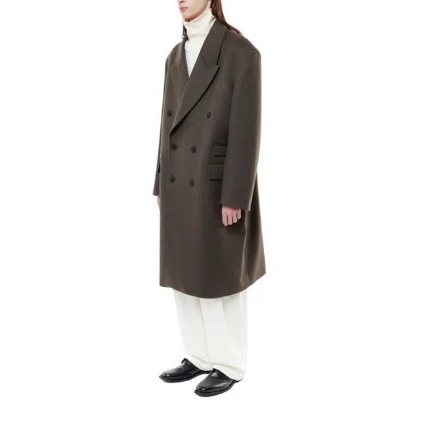 BESLOW 23FW OVERSIZED CASHMERE DOUBLE BREASTED COAT MELANGE