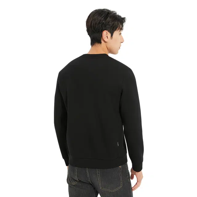 利郎 商务休闲纯色圆领质感简约百搭秋季卫衣 男款