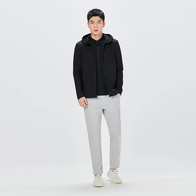 利郎 轻薄商务休闲连帽纯色空调服皮肤衣夹克外套 男款