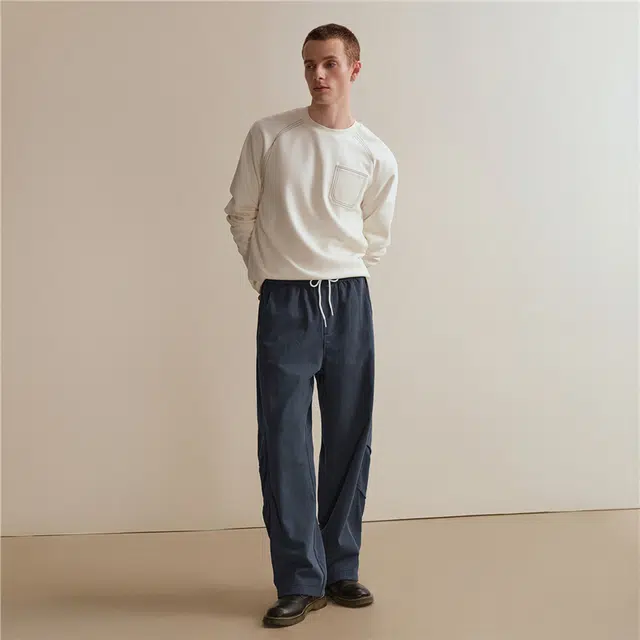 佐丹奴 收褶可束脚抽绳松紧腰梭织伞兵裤休闲裤 男款