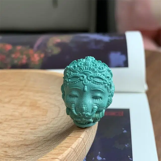 灵运宝 #转运招财湖北原矿高瓷蓝象神瓷釉级一物一图无油无水#好运 绿松石 吊坠 男女同款情侣款