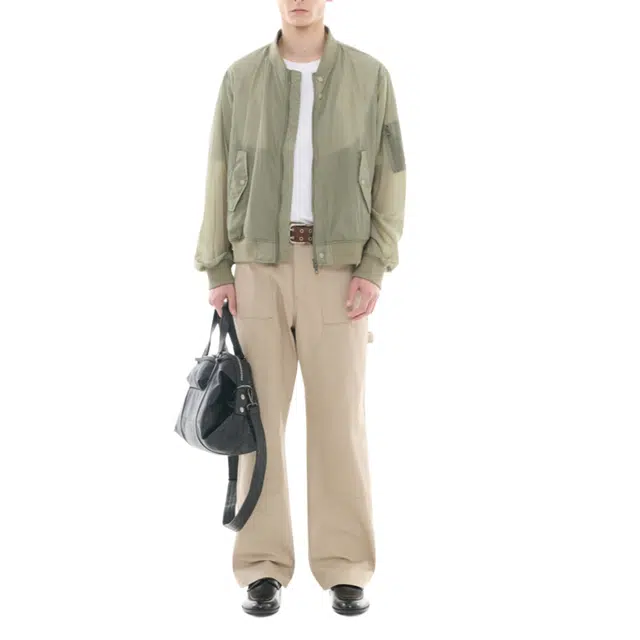 BESLOW SHEER NYLON FLIGHT JACKET KHAKI