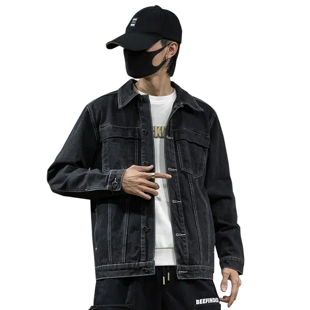 太子龍 潮流复古潮流宽松工装休闲春秋季牛仔外套 男款