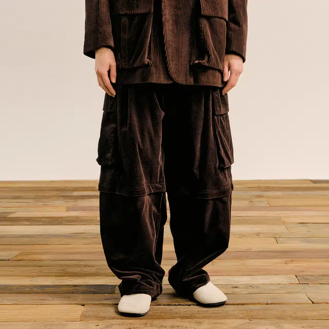 速写 灯芯绒多口袋工装宽松休闲裤 男款