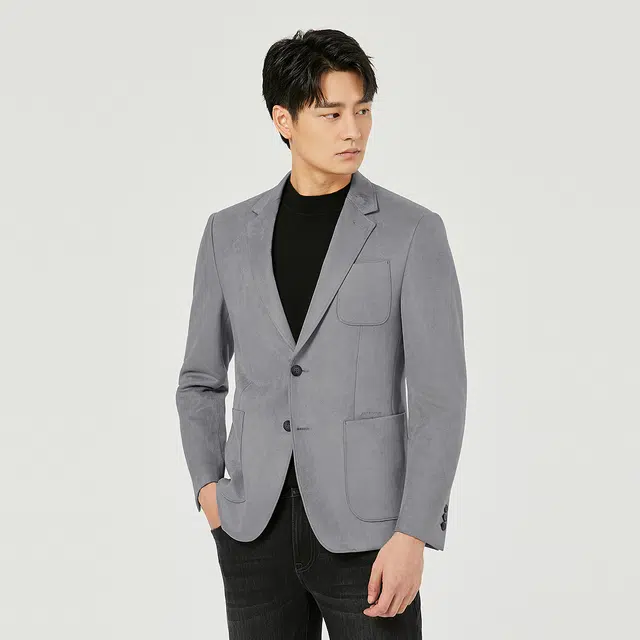 利郎 商务休闲平驳领纯色简约百搭舒适长袖西装 男款