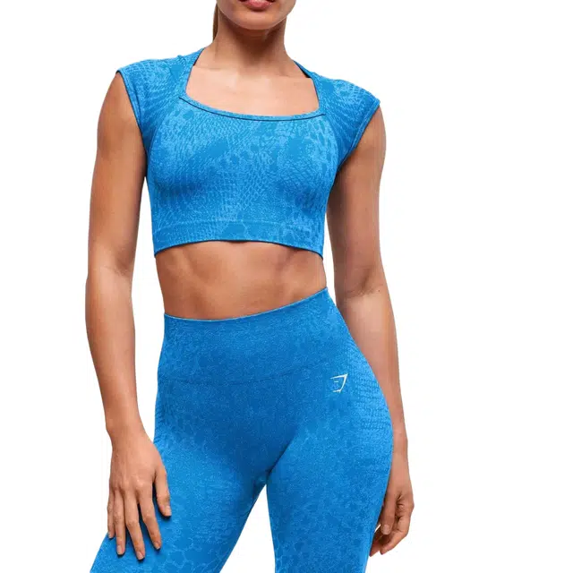 GYMSHARK Adapt X Whitney Animal Seamless Crop Top Adapt