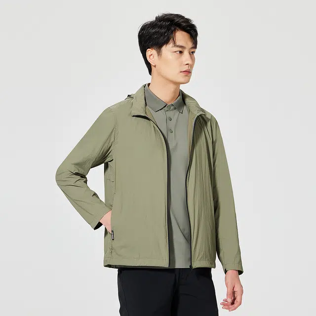 利郎 商务休闲纯色简约百搭防紫外线轻薄防晒服 男款