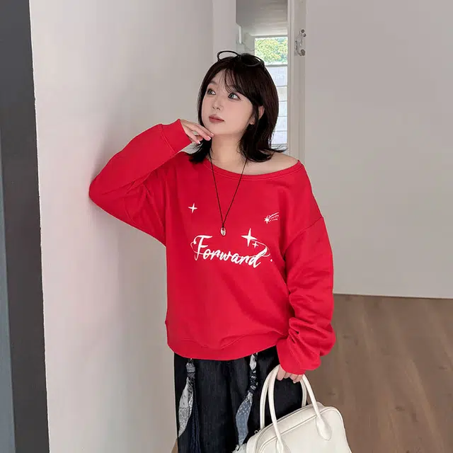 惟友 胖女生穿搭胖女孩设计感韩版长袖卫衣 女款