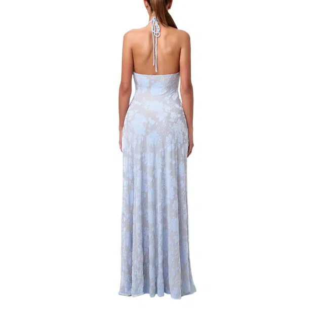 NAKED WARDROBE Burnout Print Halter Maxi Dress