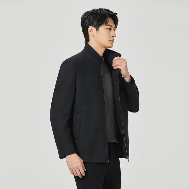 利郎 商务休闲立领质感简约百搭秋季毛呢大衣 男款