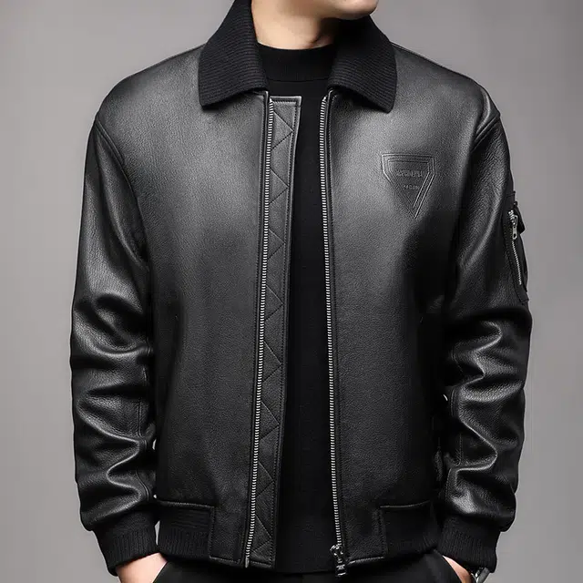 太子龍 品牌翻领落肩宽松机车外套时尚潮流休闲百搭高端品质皮衣 男款