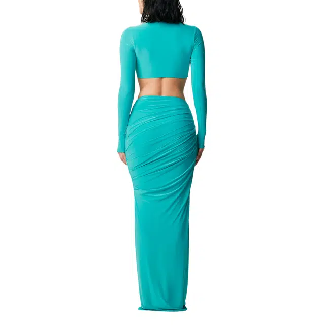 NAKED WARDROBE Scoop Waist Maxi Skirt Hourglass