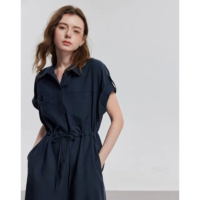 初语 时尚舒适百搭短袖连衣裙 女款